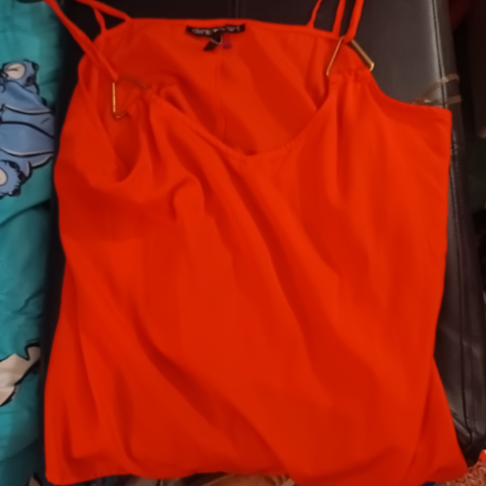 Tangerine Crop Top with spaghetti straps